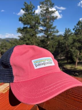 Patagonia Pink and Navy Trucker Hat